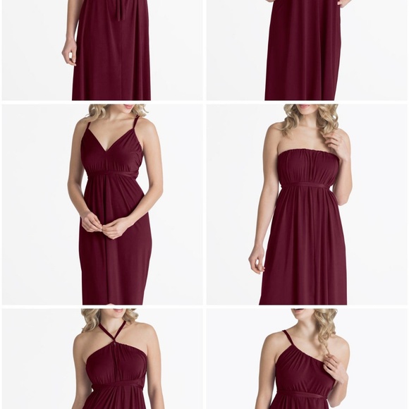 Ivy Burgundy Wine Maxi Convertible Dress - Picture 2 of 3